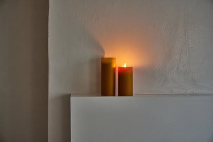 beeswax pillar candle