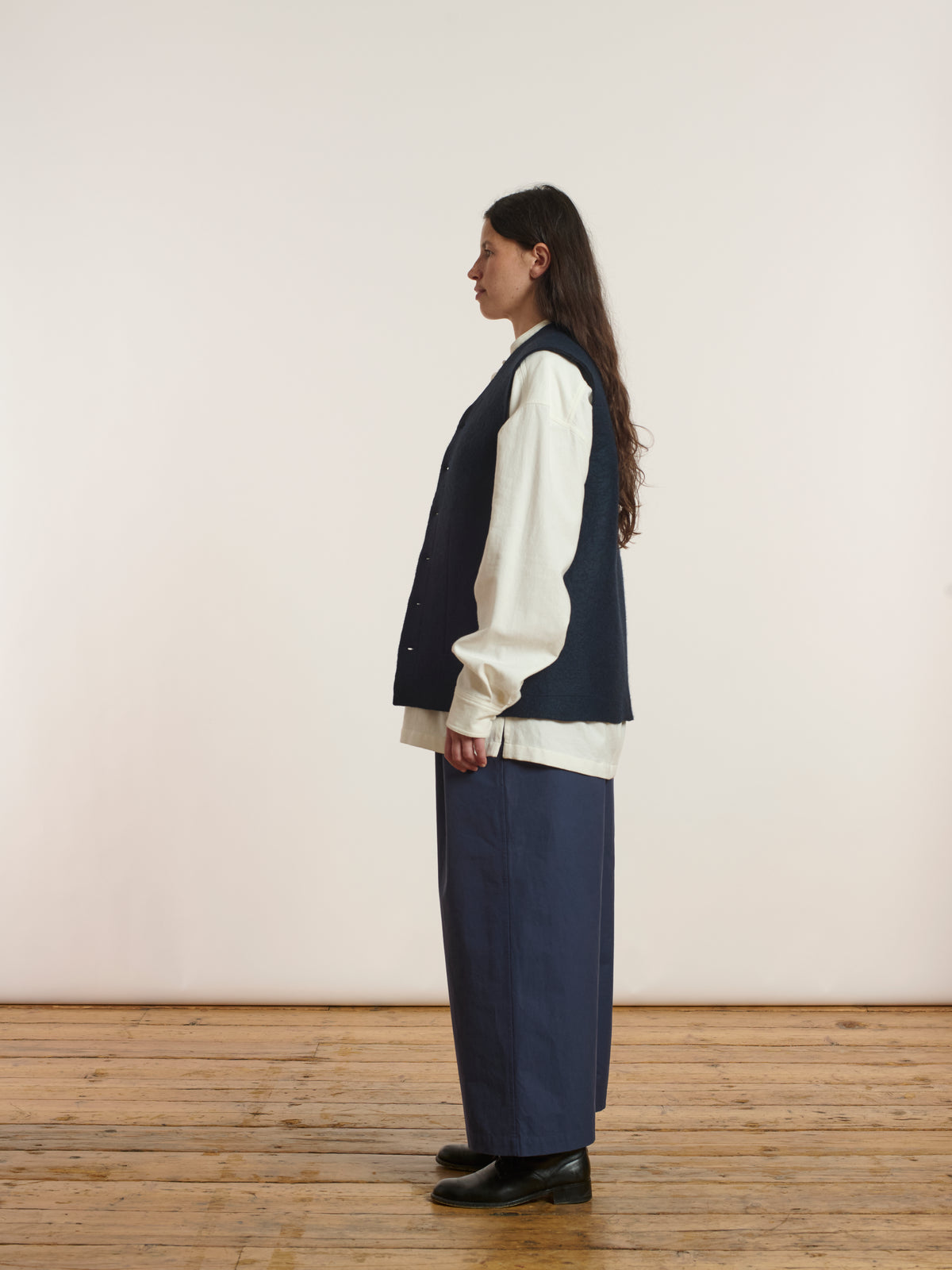 raw felt vest