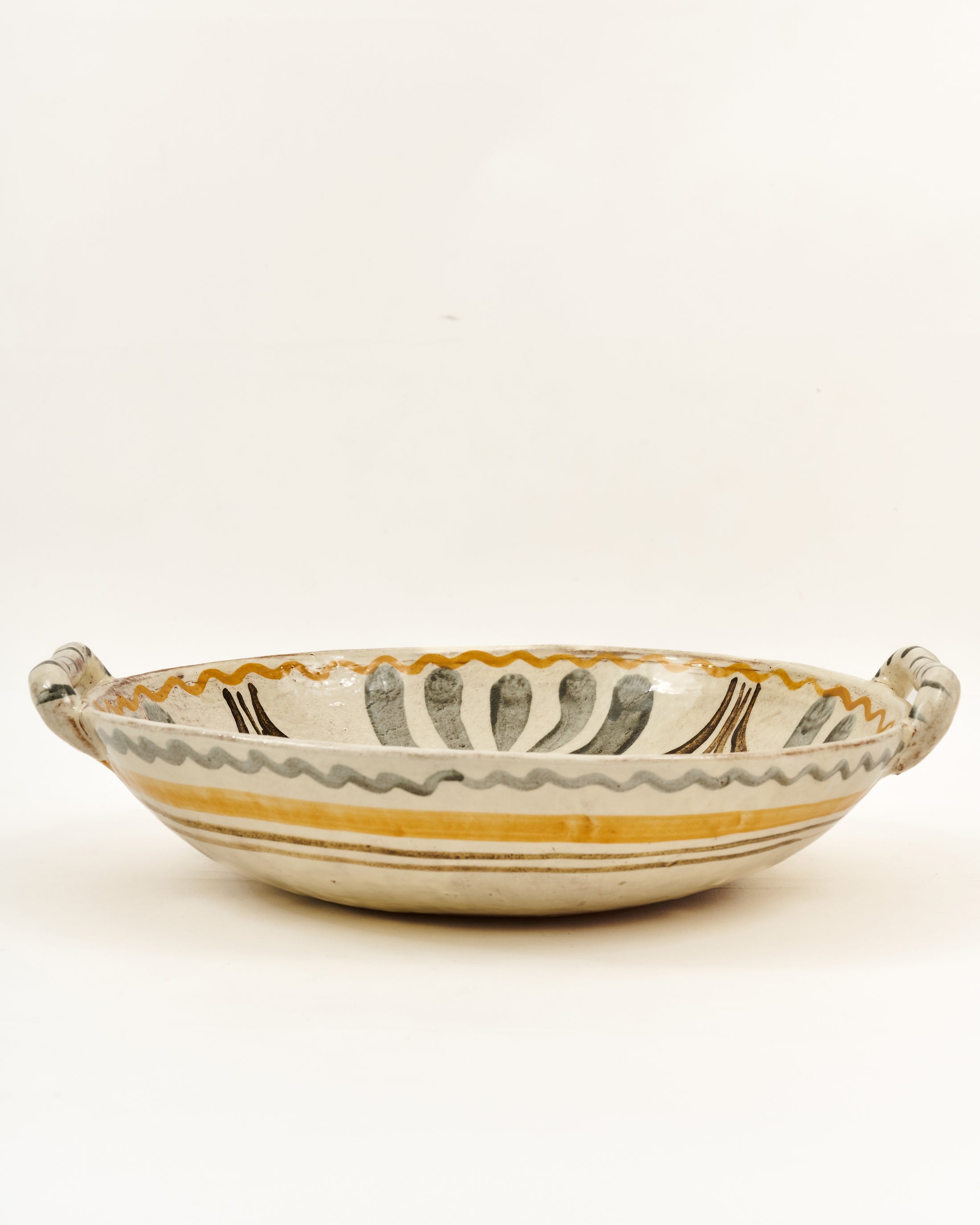 big shallow bowl with handles